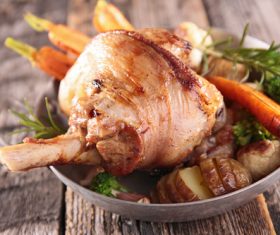 Cooked lamb chop with vegetable Stock Photo 02
