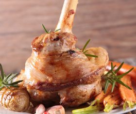 Cooked lamb chop with vegetable Stock Photo 03