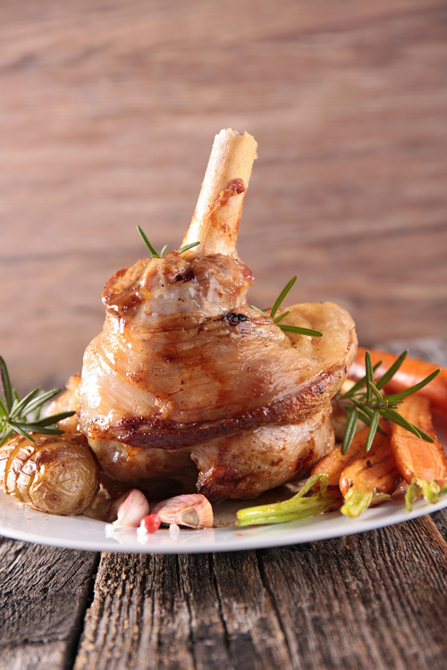 Cooked lamb chop with vegetable Stock Photo 03