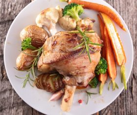 Cooked lamb chop with vegetable Stock Photo 04