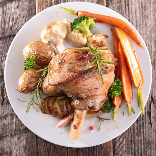 Cooked lamb chop with vegetable Stock Photo 04