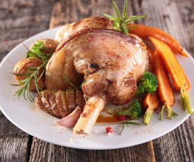 Cooked lamb chop with vegetable Stock Photo 05