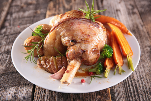 Cooked lamb chop with vegetable Stock Photo 05