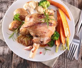 Cooked lamb chop with vegetable Stock Photo 07