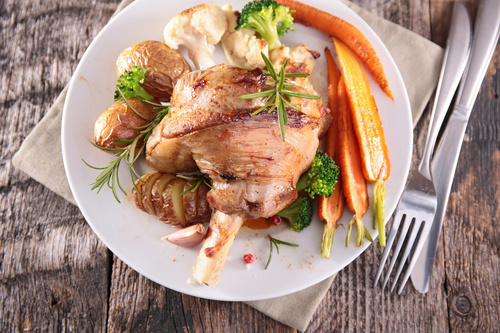 Cooked lamb chop with vegetable Stock Photo 07