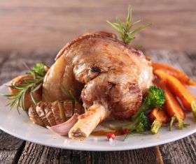 Cooked lamb chop with vegetable Stock Photo 08