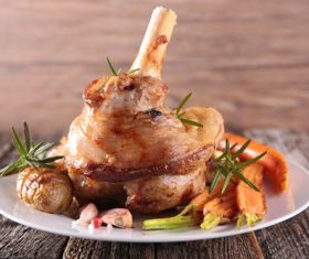 Cooked lamb chop with vegetable Stock Photo 10