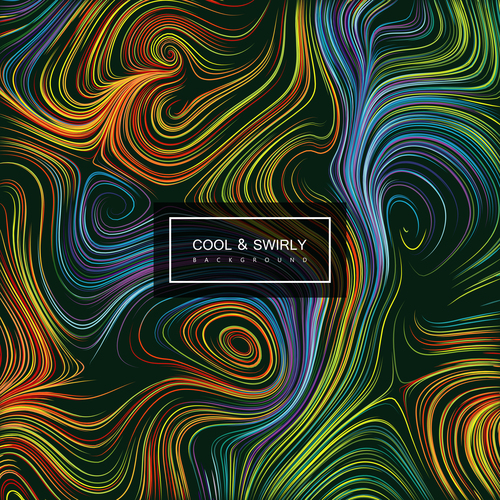 Cool swirly abstract background vector 01