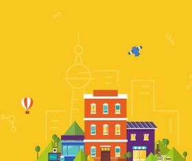 Corporate building flat illustration vector