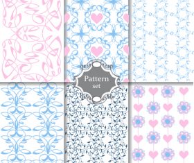 Cute Pink and blue Patterns paper or scrap booking vector