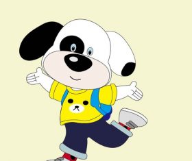 Cute cartoon dog material vector
