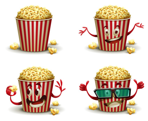 Cute cartoon vector popcorn cup free download