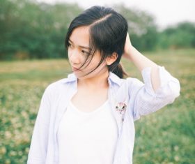 Cute girl outdoors Stock Photo