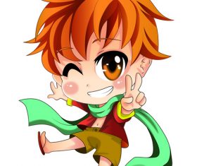 Cute naughty student boy vector