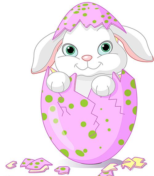 Cute rabbit in easter egg vector