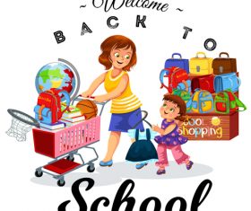Cute student with back to school background vector 02
