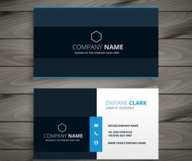 Dark gray business card template vector