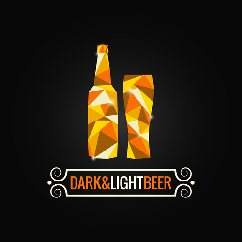 Dark light beer logo vector 01
