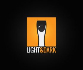 Dark light beer logo vector 02