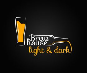 Dark light beer logo vector 03