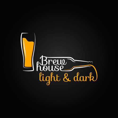 Dark light beer logo vector 03