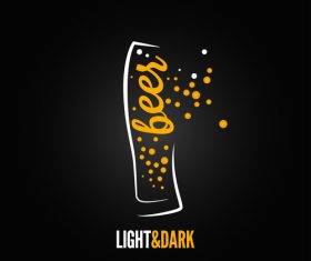 Dark light beer logo vector 04