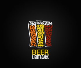 Dark light beer logo vector 05