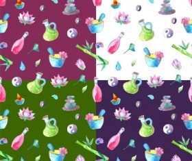 Deszone spa watercolor illustration vector pattern