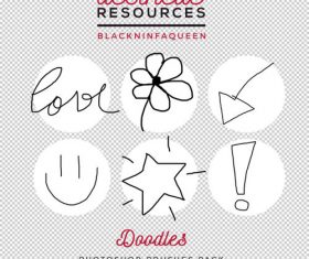 Doodle Photoshop Brushes set
