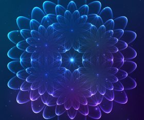 Dream cosmic blue flower vector 02