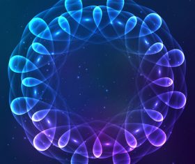 Dream cosmic blue flower vector 03