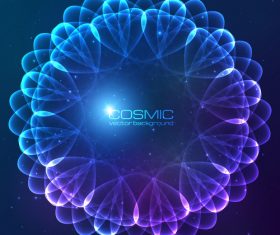 Dream cosmic blue flower vector 04