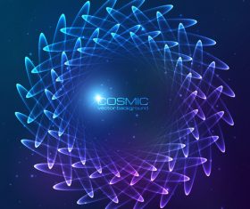 Dream cosmic blue flower vector 05