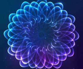 Dream cosmic blue flower vector 06