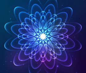 Dream cosmic blue flower vector 07