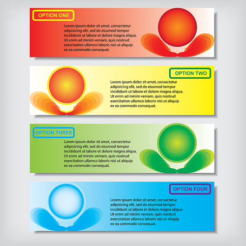 Eco colored banners vectors