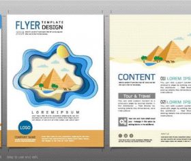 Egyptian Pyramids flyer design template vector