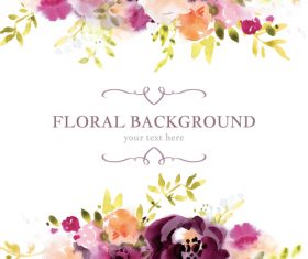 Elegant floral background watercolor vector 01