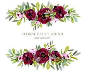 Elegant floral background watercolor vector 02