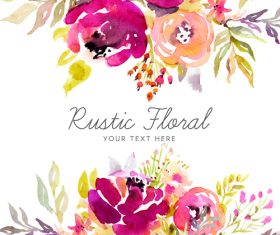 Elegant floral background watercolor vector 03