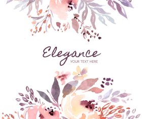 Elegant floral background watercolor vector 05