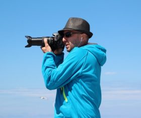 Fashion male photographer Stock Photo