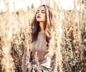 Fashion woman autumn outdoor photo Stock Photo 02