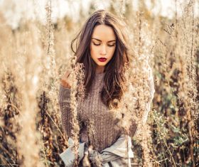 Fashion woman autumn outdoor photo Stock Photo 03