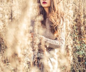 Fashion woman autumn outdoor photo Stock Photo 04