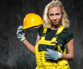 Female construction worker Stock Photo 02