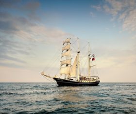 Fishing boat on the sea Stock Photo 01