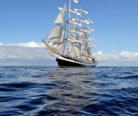Fishing boat on the sea Stock Photo 02