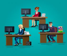 Flat business people design vector 03
