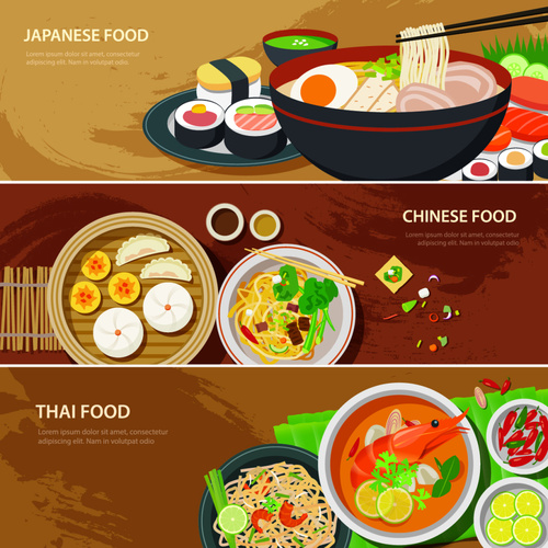 Flat food illustration vector